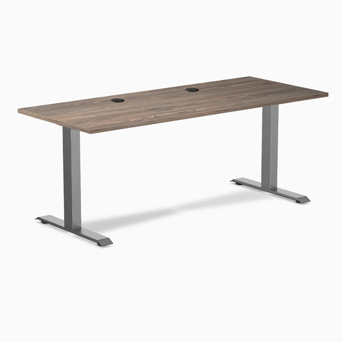 Desky Desky Zero Laminate Office Desk Natural Walnut Space Gray 70.9 x 29.5 in with Grommets — product photo