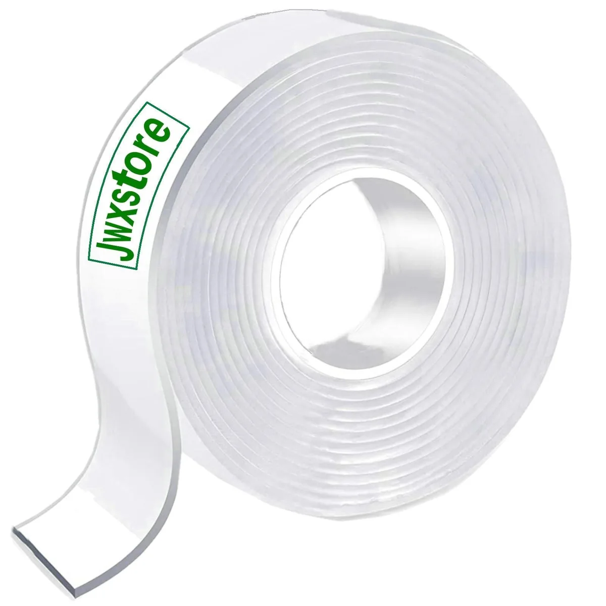 Clear double-sided tape roll .79 inch wide by 196 inch long in protective holder