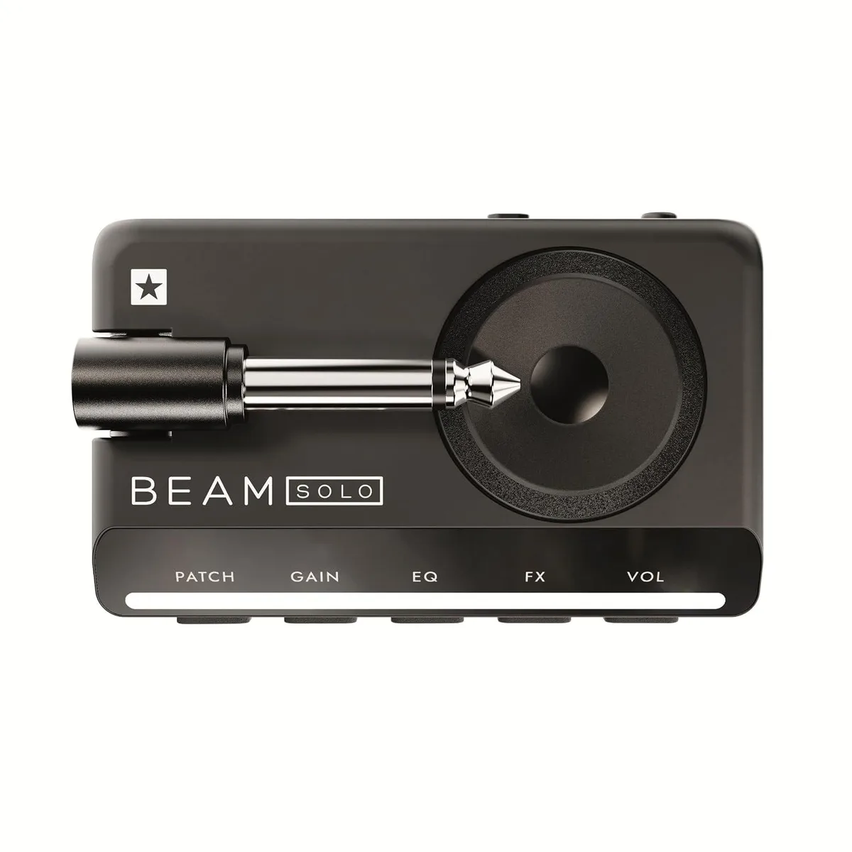 Compact black headphone amp with rotary controls and USB-C port