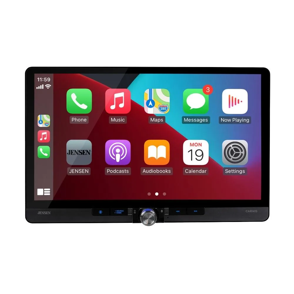 JENSEN Jensen CAR1415 14" 1-DIN/2-DIN Multimedia Receiver — product photo