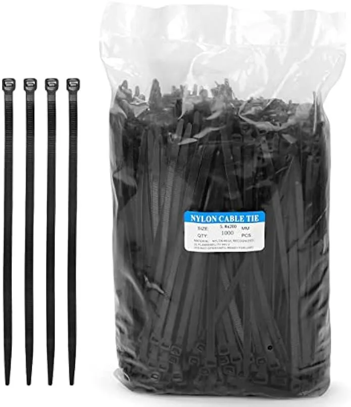 TAURKENAM TAURKENAM 8 inch 75 lbs 1000 pack cable ties power adapter — product photo
