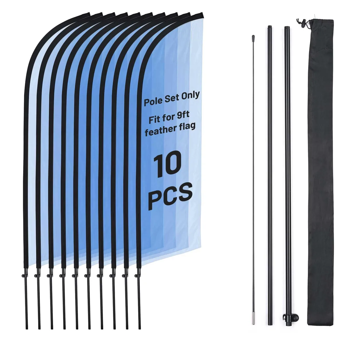 Instahibit Instahibit 35FTF001-9X10 10-pack 9ft feather flag pole kit — product photo