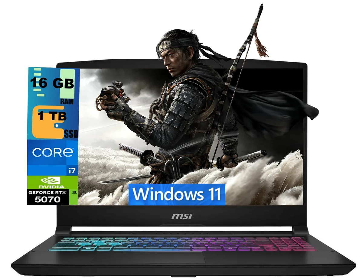 MSI MSI Katana 15 gaming laptop i7-14650HX RTX 5070 15.6 QHD 165Hz 16GB 1TB Black — product photo
