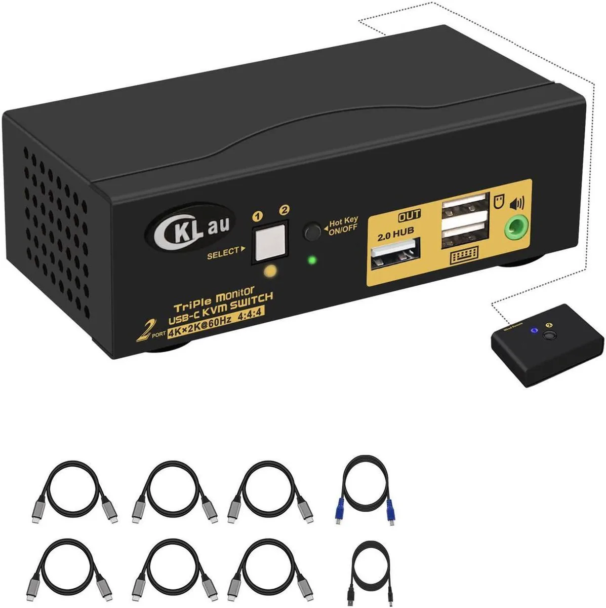 Vszerda Vszerda 2-Port 3-Monitor USB-C KVM Switch — product photo