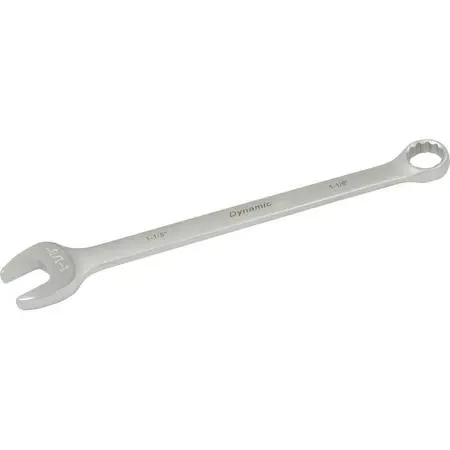 Dynamic 1-1/8 inch 12 point combination wrench satin chrome finish contractor series