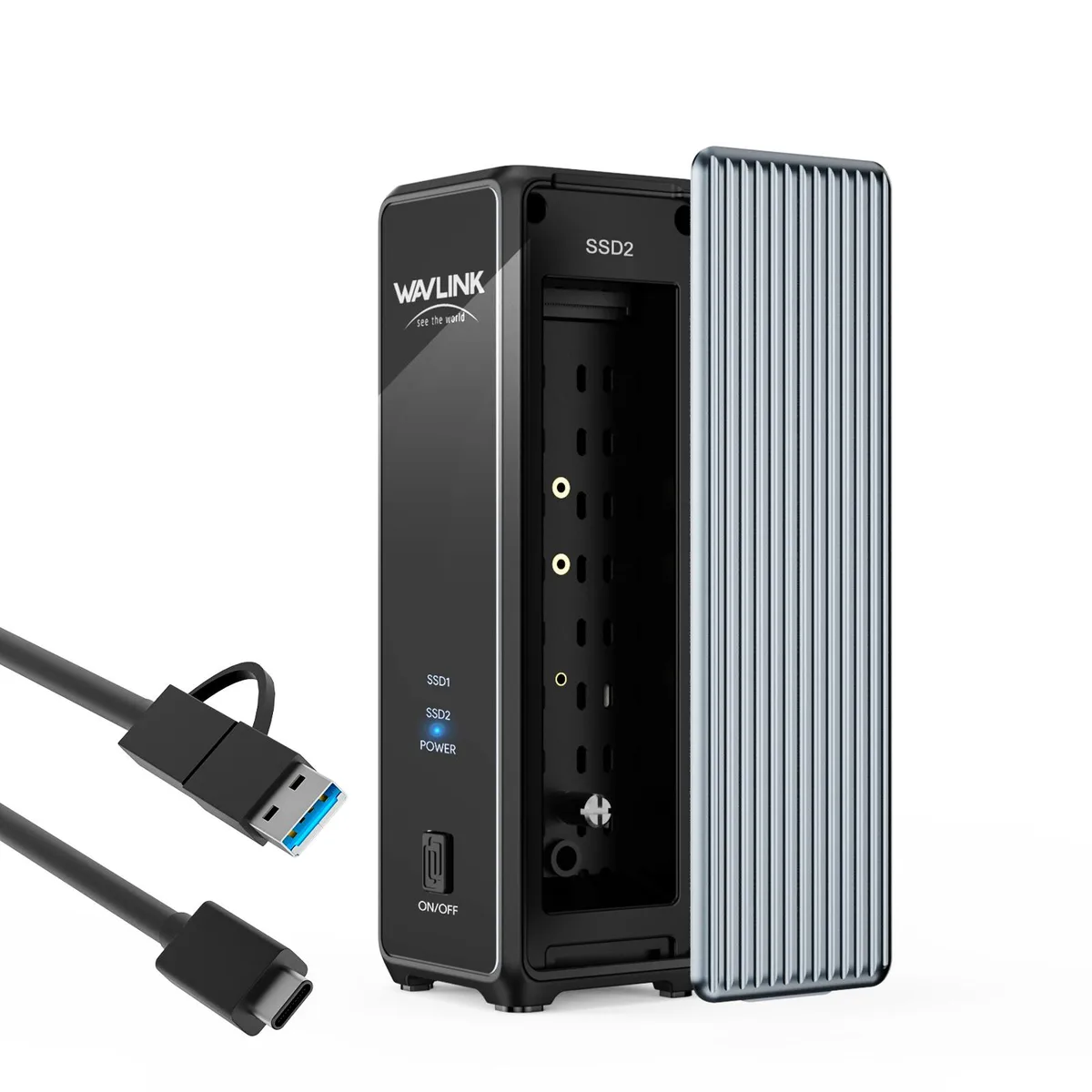 Wavlink Wavlink RapidFire U2DA Dual M.2 NVMe Enclosure 20Gbps Gray — product photo