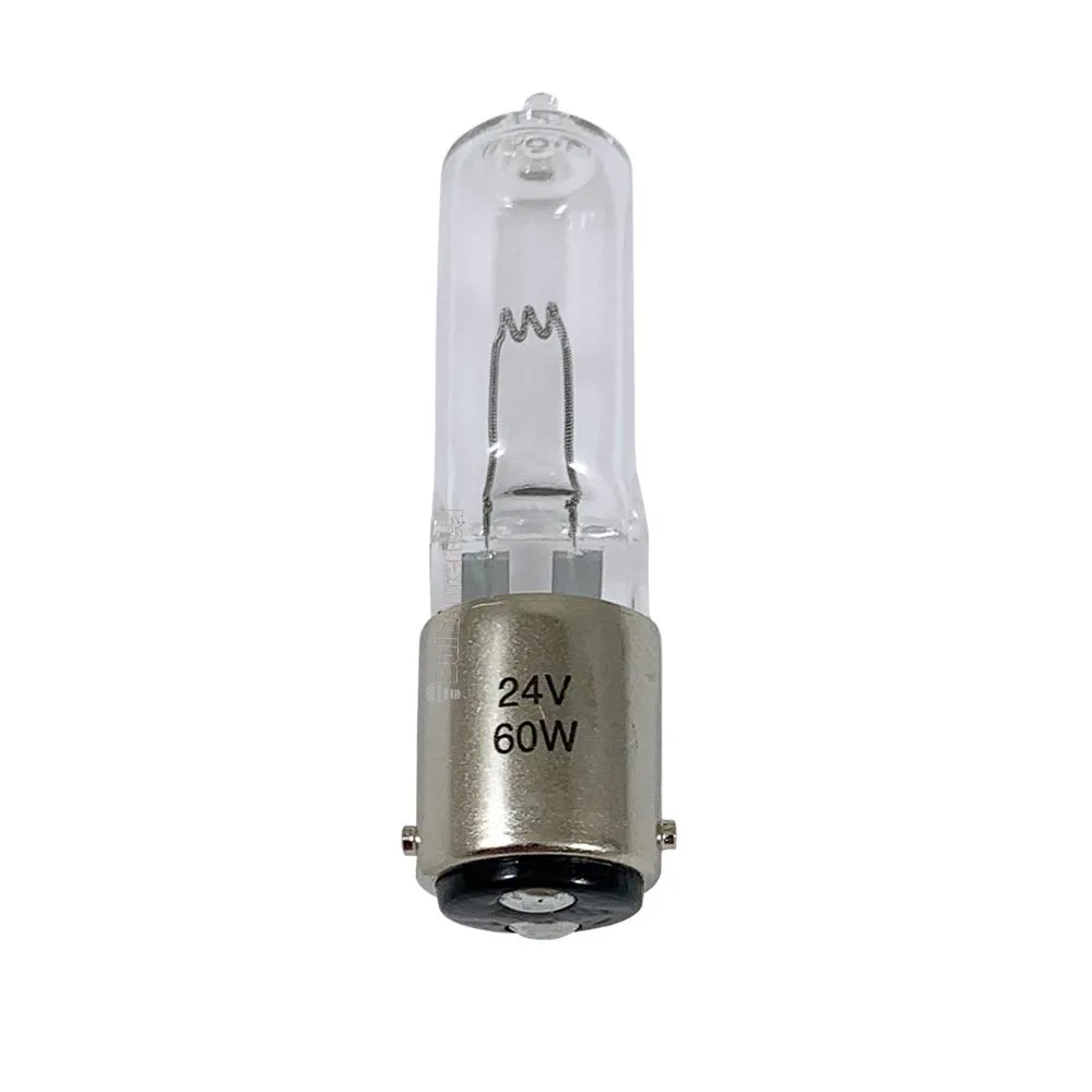 Small clear halogen capsule with double-contact bayonet base