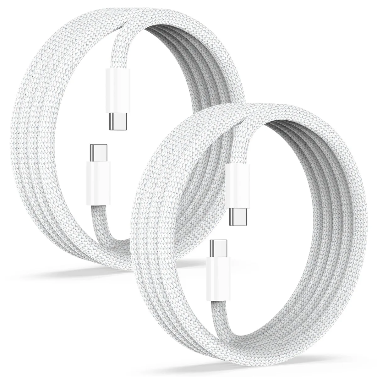  Bkduice Samsung Gala USB-C to USB-C Cable 3 ft 60W White 2 Pack — product photo