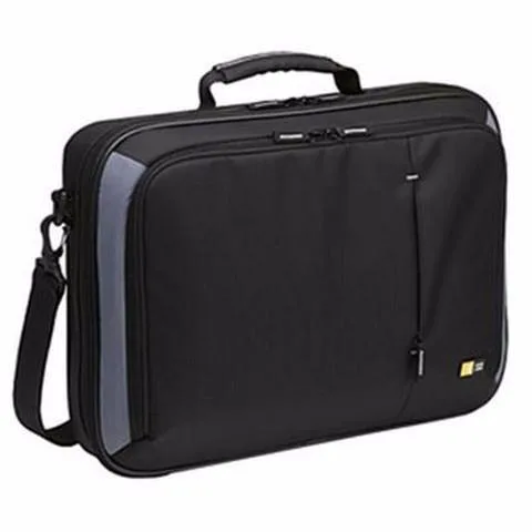 Black laptop briefcase with adjustable divider for 18 inch devices