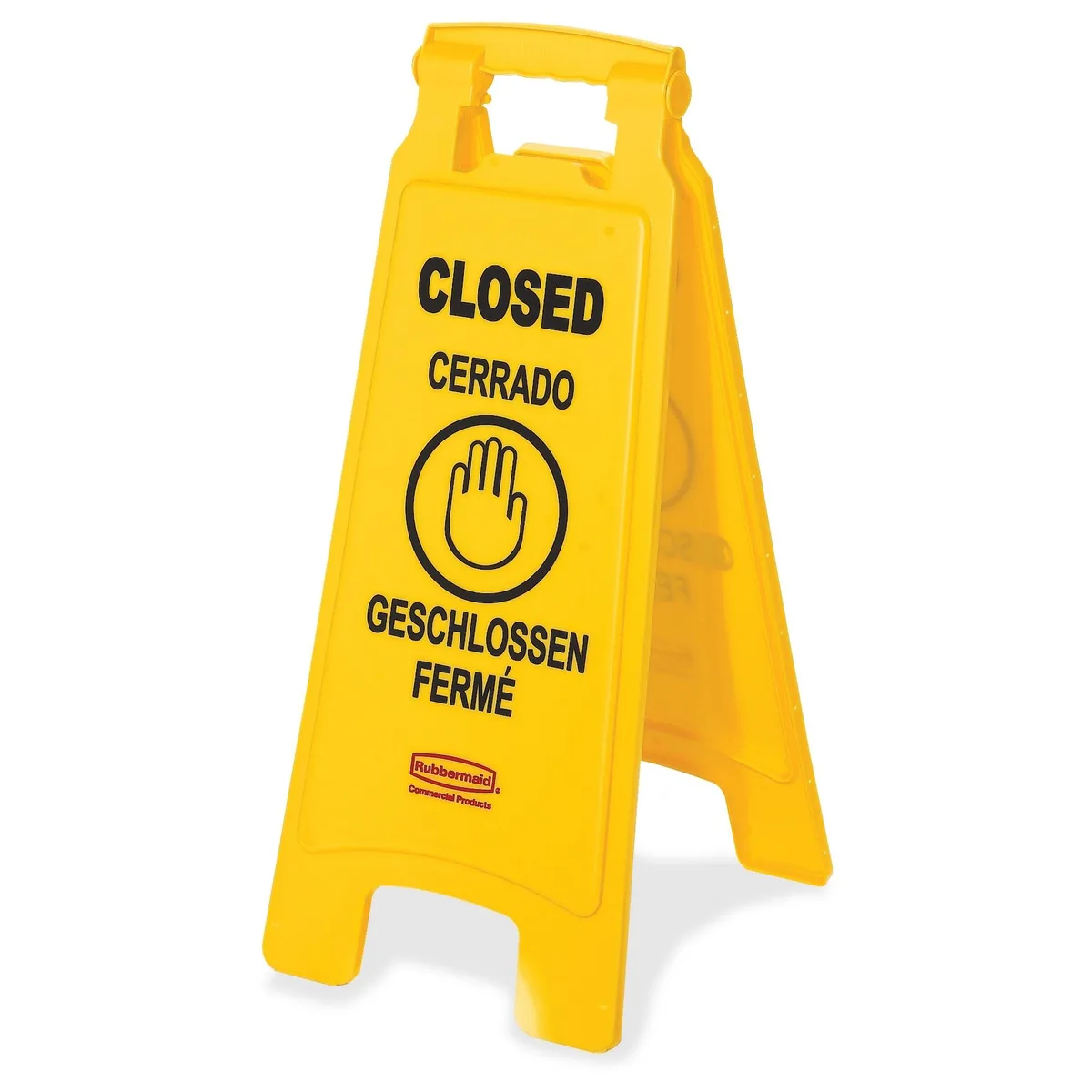 Rubbermaid Commercial Rubbermaid Commercial C-Floor Sign "Closed" Yellow 11 in inventory supply — product photo