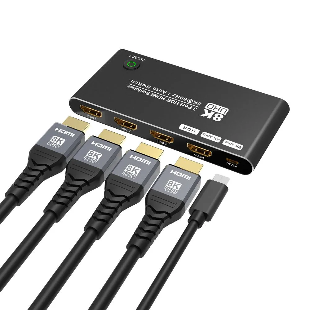 Jansicotek Jansicotek 8K HDMI 2.1 Directional Switcher 3 in 1 Out 48Gbps — product photo