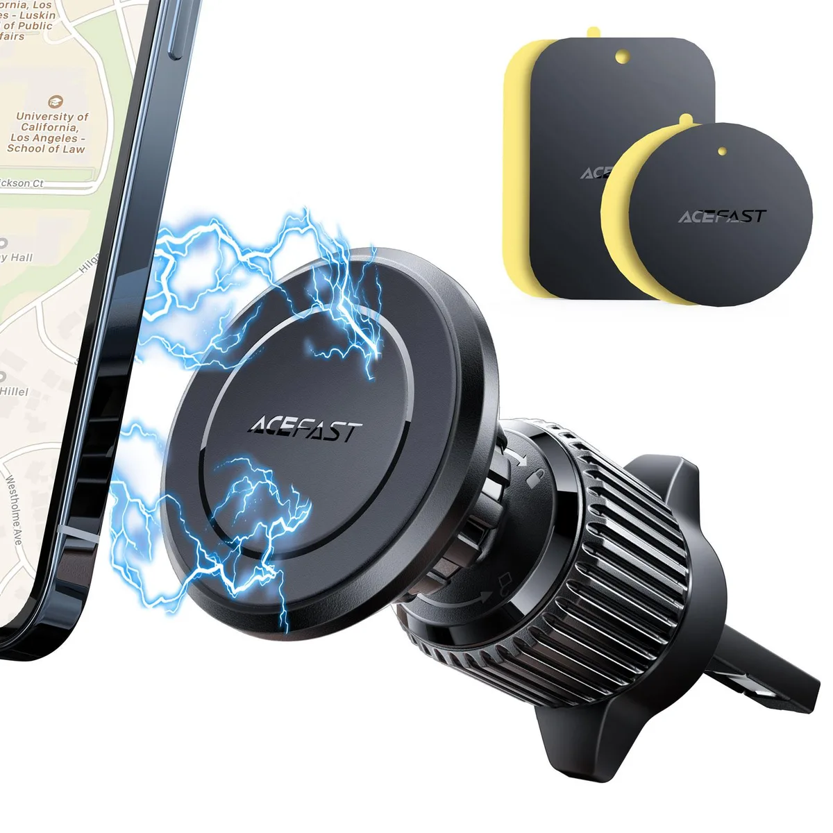 ACEFAST ACEFAST D6- Magnetic Car Phone Holder — 6 N52 Magnets, 360° Rotation, Hook Clip Lock — product photo