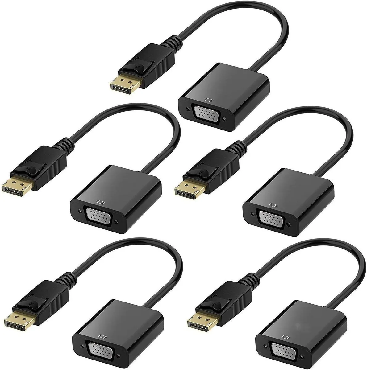 BUCIER BUCIER DisplayPort to VGA adapter gold-plated 5 pack — product photo