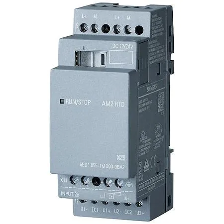 Siemens I/O module, DIN rail mount, screw clamp terminals, grey plastic housing