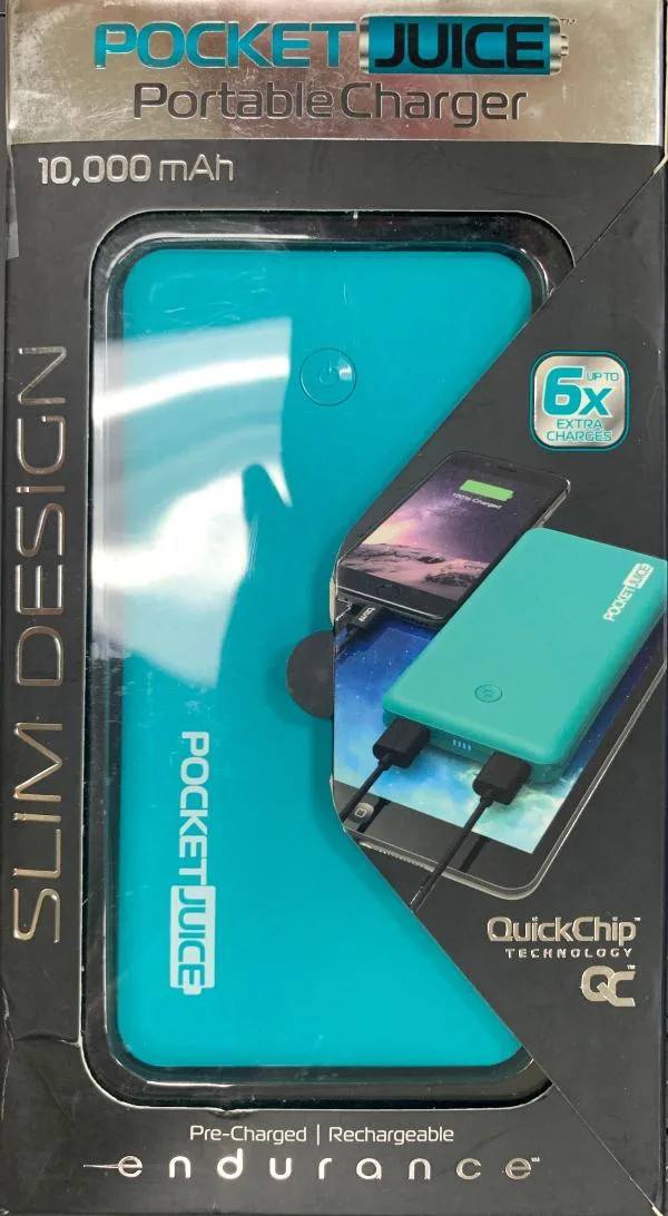 Tzumi Tzumi Pocket Juice 10,000 mAh Power Bank Teal — product photo