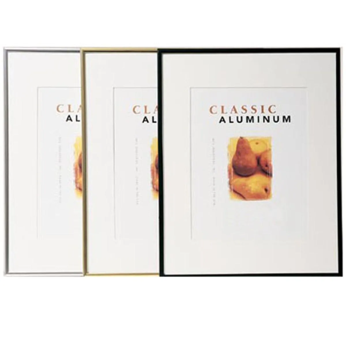 Black aluminum poster frame 24 by 36 inches with corrugated backing
