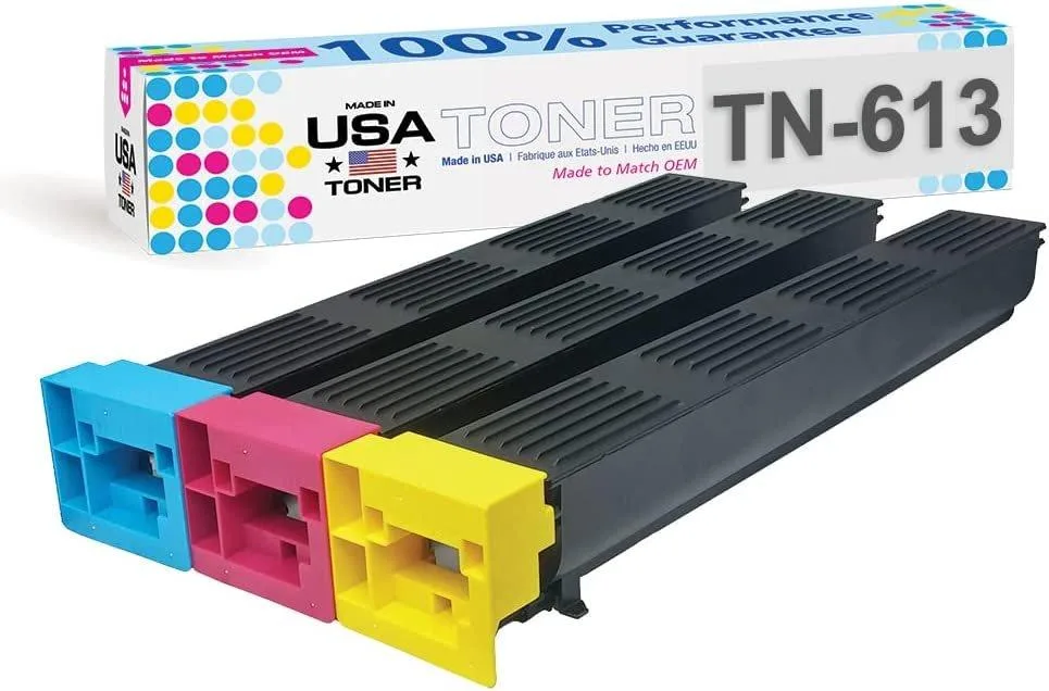 MADE IN USA TONER MADE IN USA TONER TN613 Cyan Magenta Yellow 3-Pack 510gm toner cartridges — product photo
