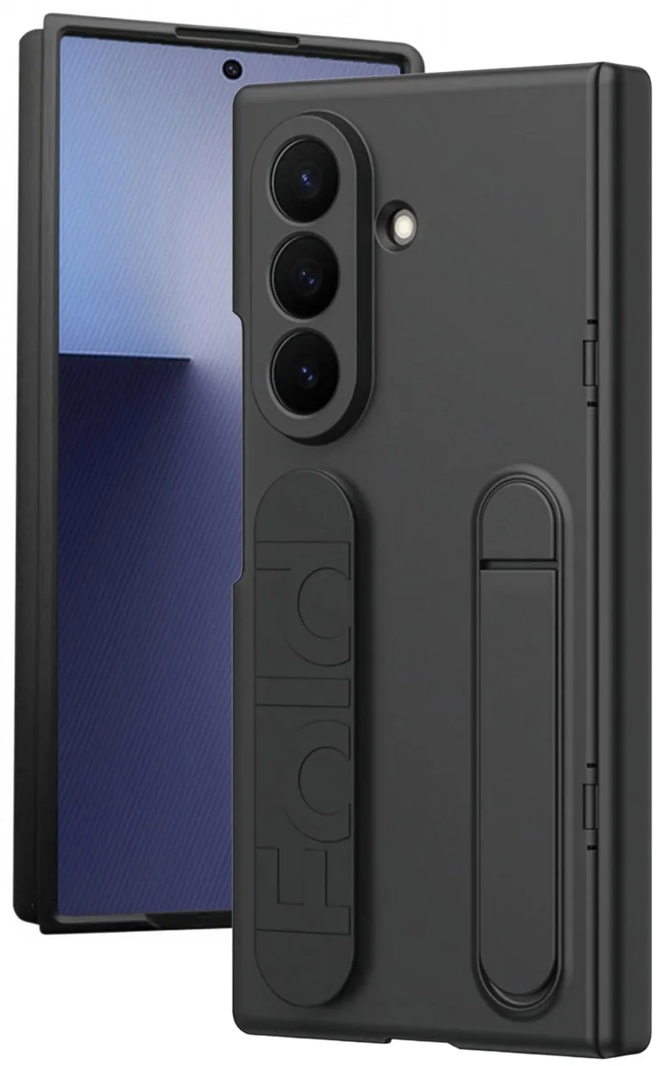 Nakedcellphone Nakedcellphone Case for Samsung Galaxy Z TriFold with Stand and Hand Strap Black — product photo