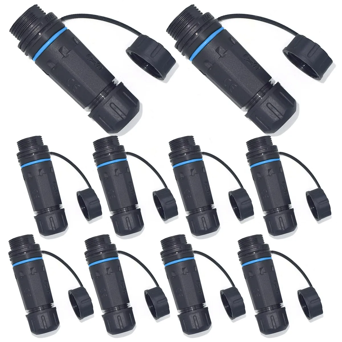  Zebra ANMBEST_MD502 Shielded RJ45 Waterproof Panel Mount IP68 Cat6 8P8C Female-to-Female Coupler 10PCS — product photo