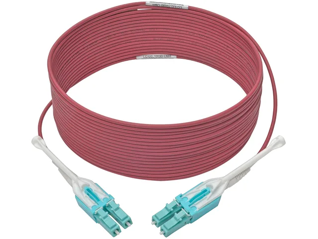 Tripp Lite Tripp Lite N821-10M-MG-T fibre optic cable 10 m OM4 LC duplex magenta — product photo