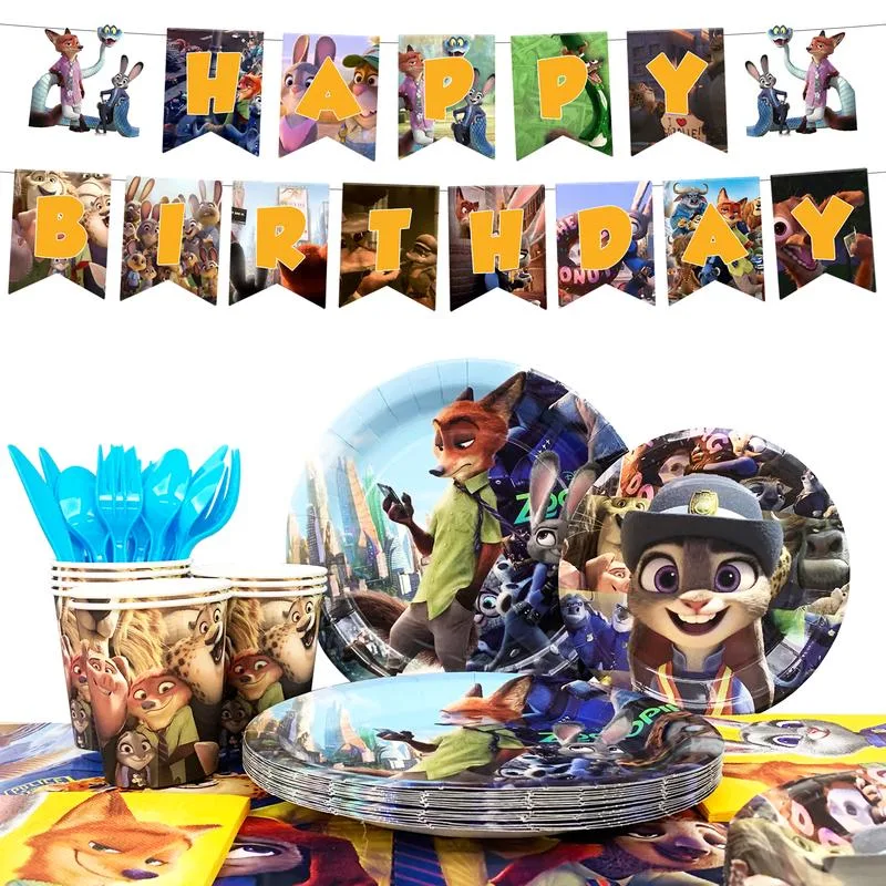 InBoxxarty InBoxxarty Zootopia Party Tableware Set 128 Pcs — product photo