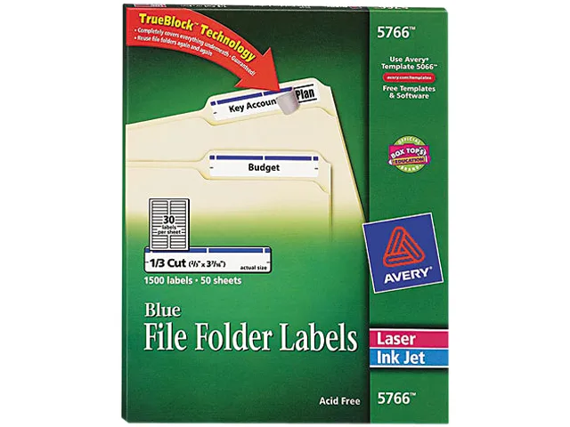 Avery Avery 5766 label 1500/box 50 sheets 30/sheet blue border — product photo