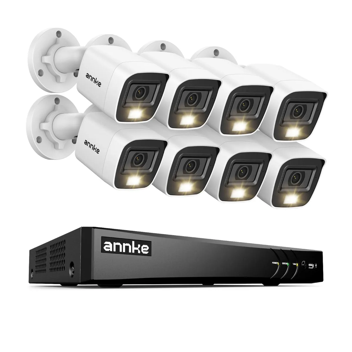 Annke Annke 8CH 4K DVR 2MP 8×1080P Wired White Surveillance Security System — product photo