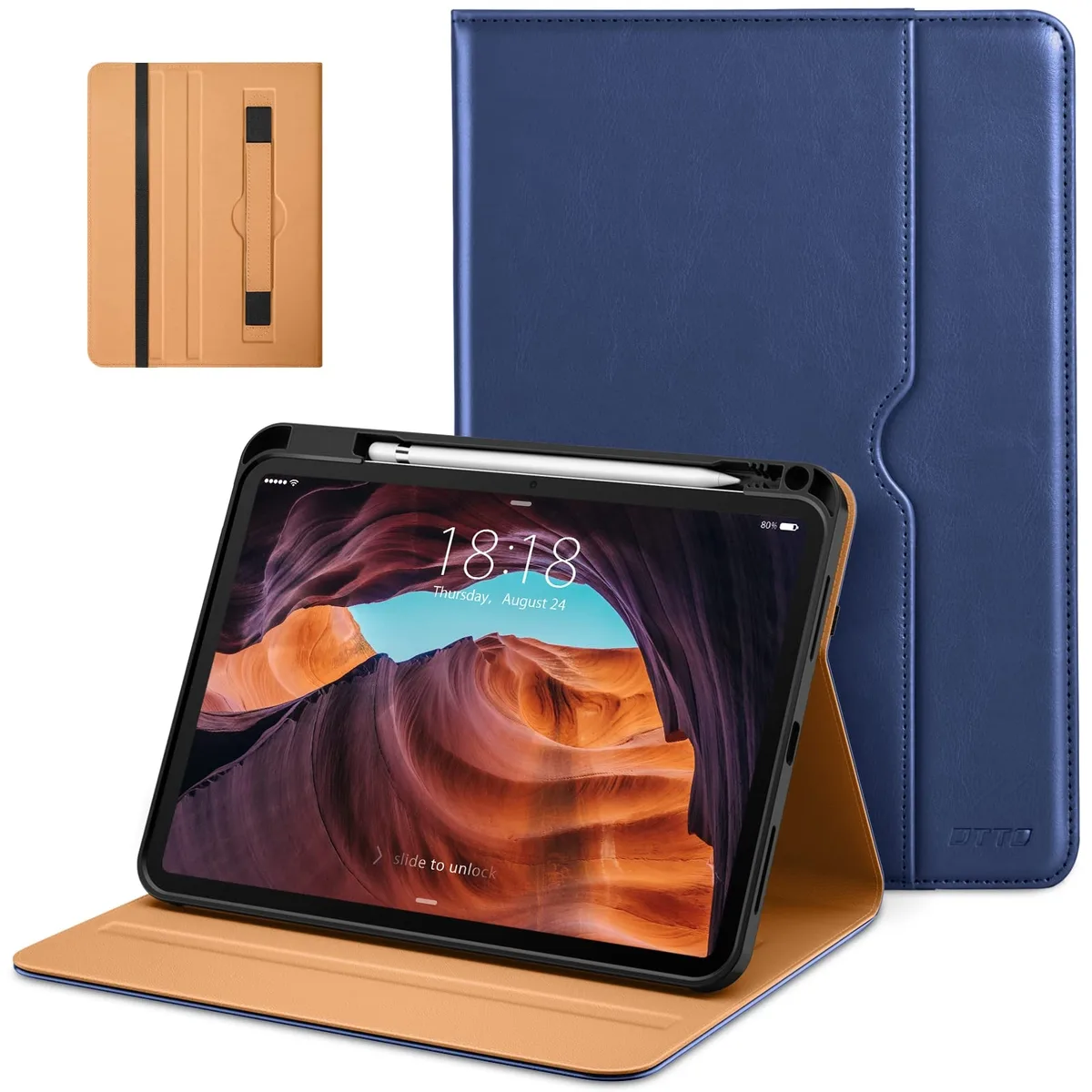  DTTO Case for iPad A16 11th Gen 11" &amp; 10th Gen 10.9" Navy Blue — product photo