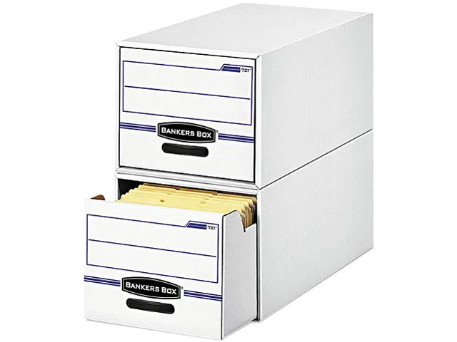Bankers Box Bankers Box 00721 Letter Storage Drawer White/Blue 11.50x14.00x25.50in — product photo