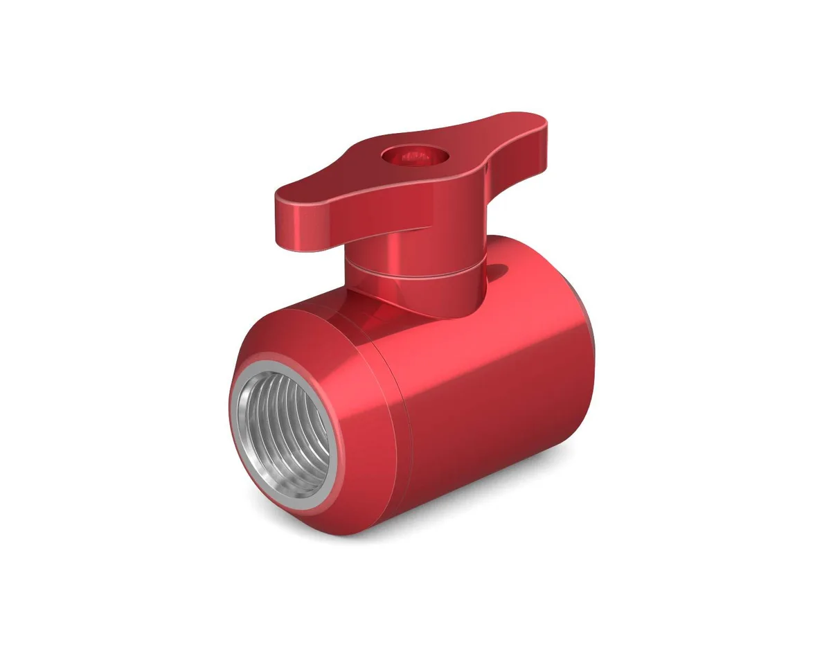 PrimoChill PrimoChill Female to Female G 1/4 Drain Valve SX Candy Red diy cooling — product photo