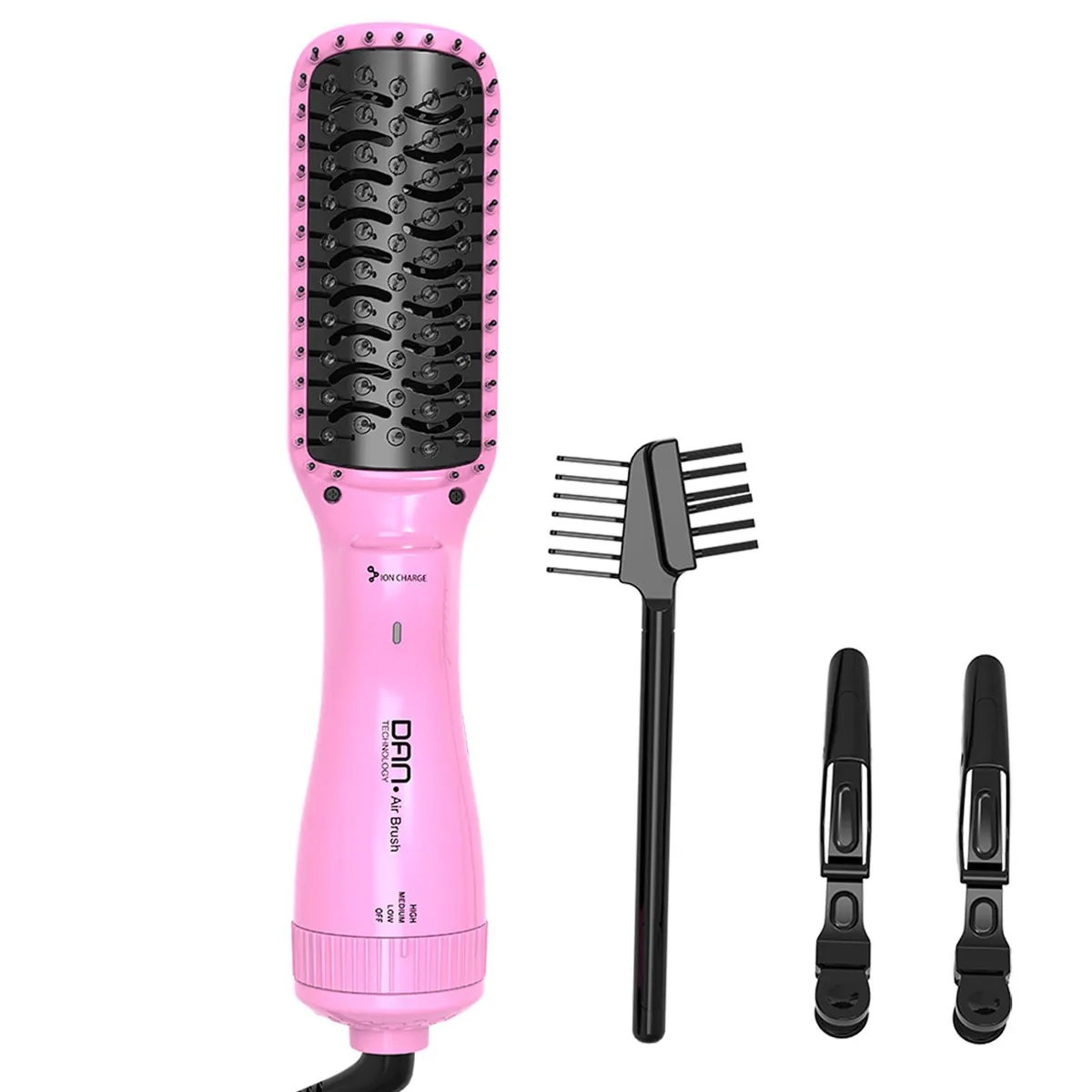 Pink 2-inch paddle brush blow dryer, 12 by 2.2 by 2 inches