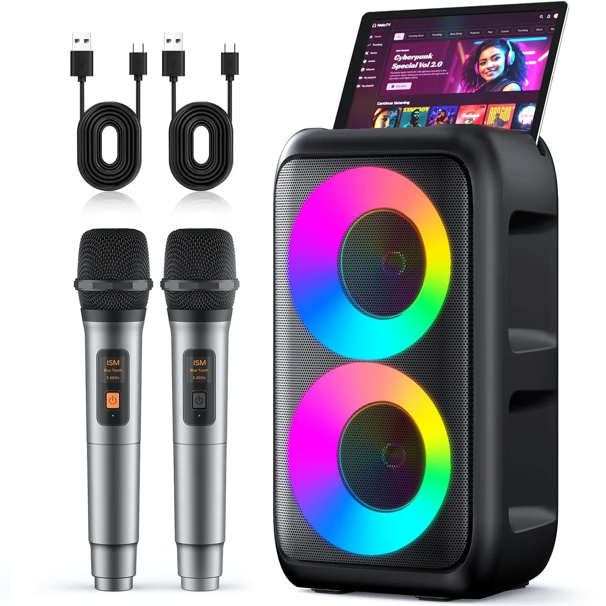  Peski T-08 Karaoke System 15W Bluetooth 5.3 2 Mics 10H — product photo