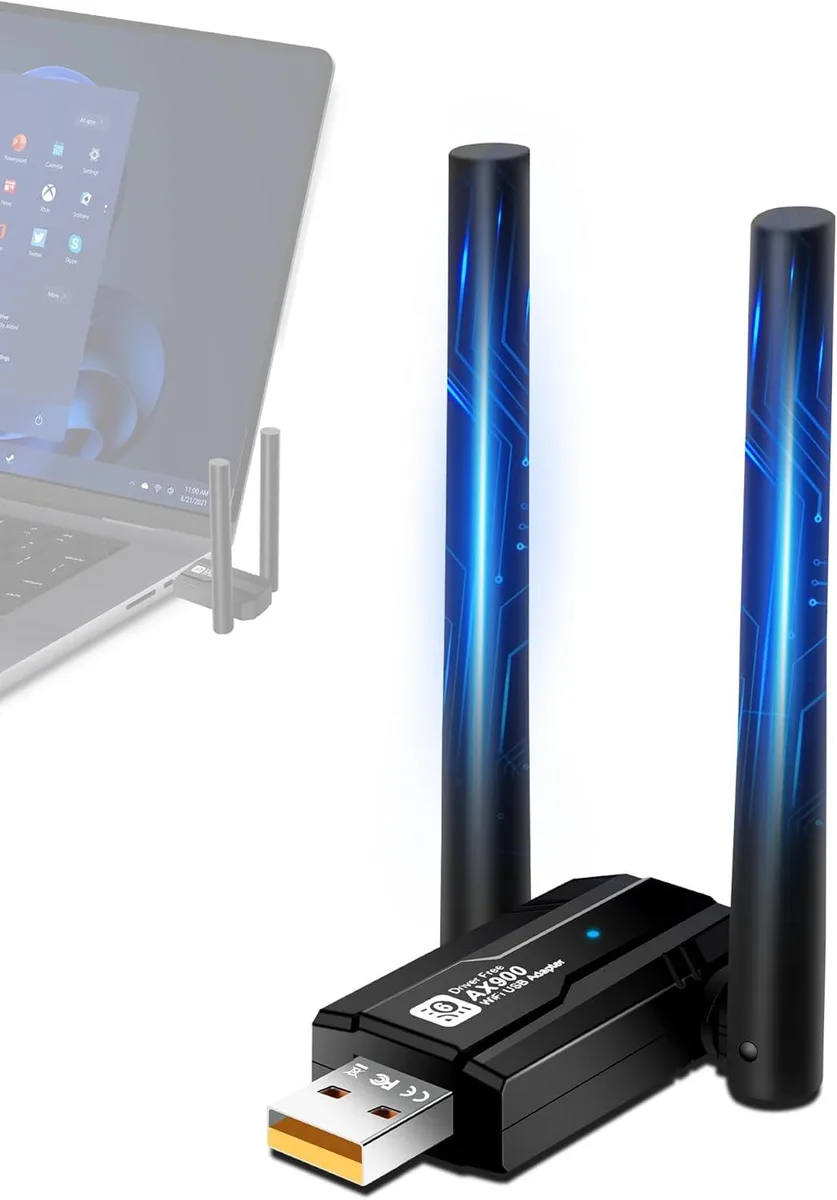 IHDAPP IHDAPP AX900 Wi-Fi 6 USB Adapter 5.8 GHz 900 Mbps 2.4 GHz 286 Mbps — product photo