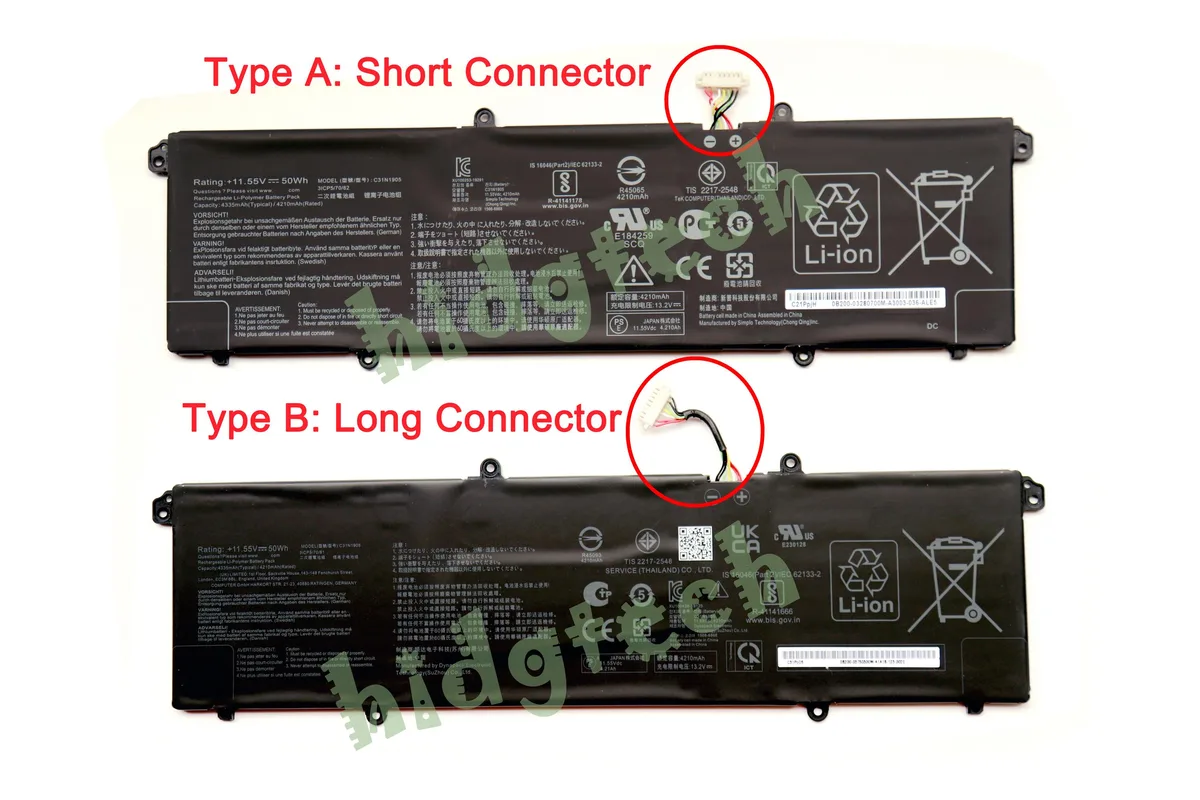 Beisite Beisite C31N1905 50Wh 11.55V laptop battery 3ICP5/70/82 — product photo