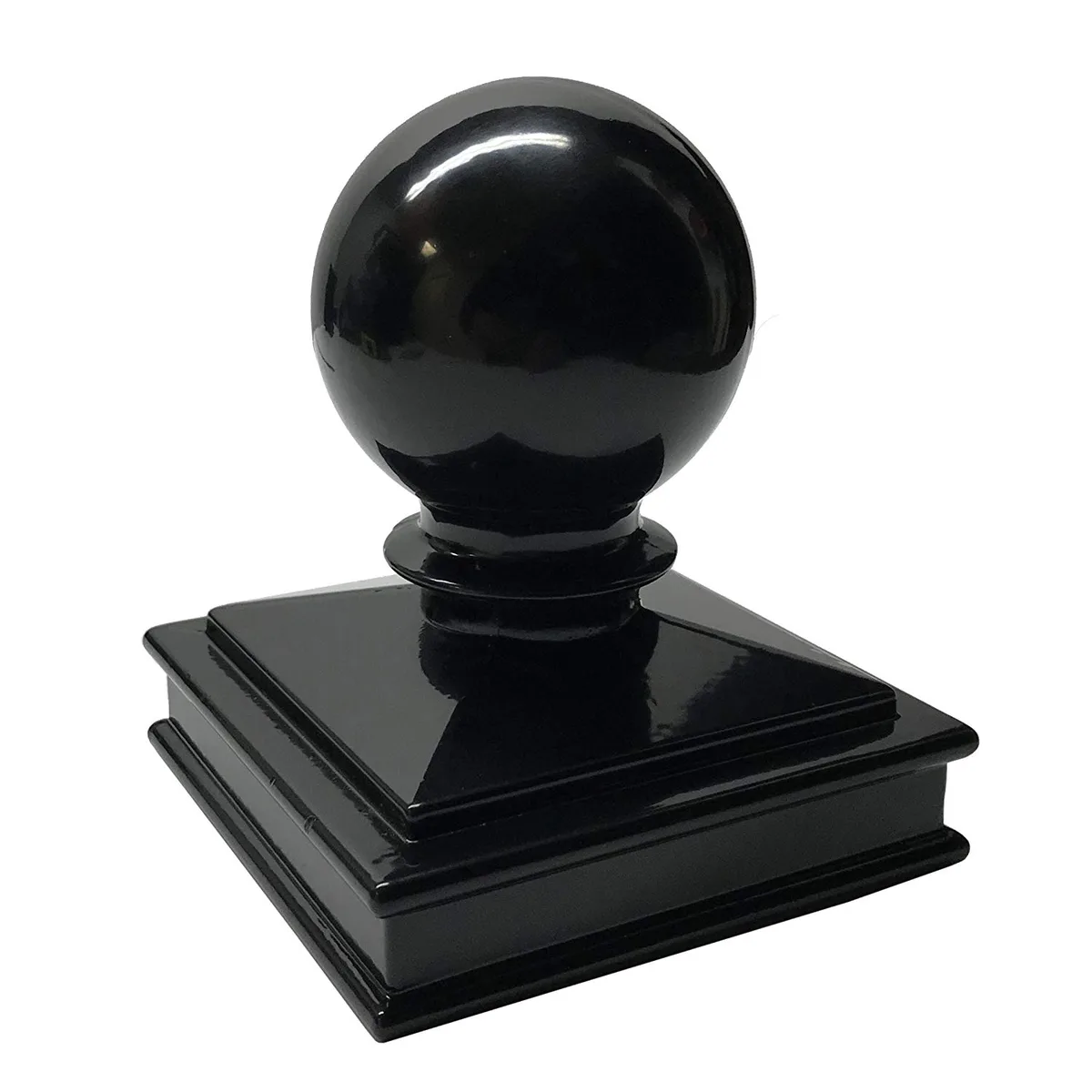 Decorex Hardware Decorex Hardware 3" x 3" Aluminium Ball Top Post Cap Black DHBPC30 — product photo