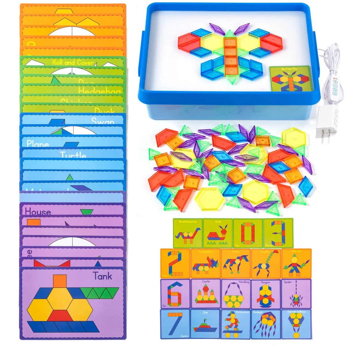 DDR GAME Light-Up-Table-Blue 87 Blocks 46 Cards Blue — product photo