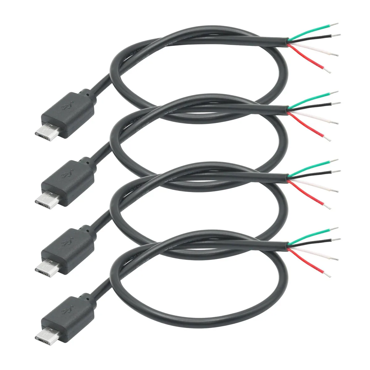 Vszerda Vszerda Ma-29 Micro USB 4-pin bare wire cable 30 cm 24 AWG 4-pack — product photo