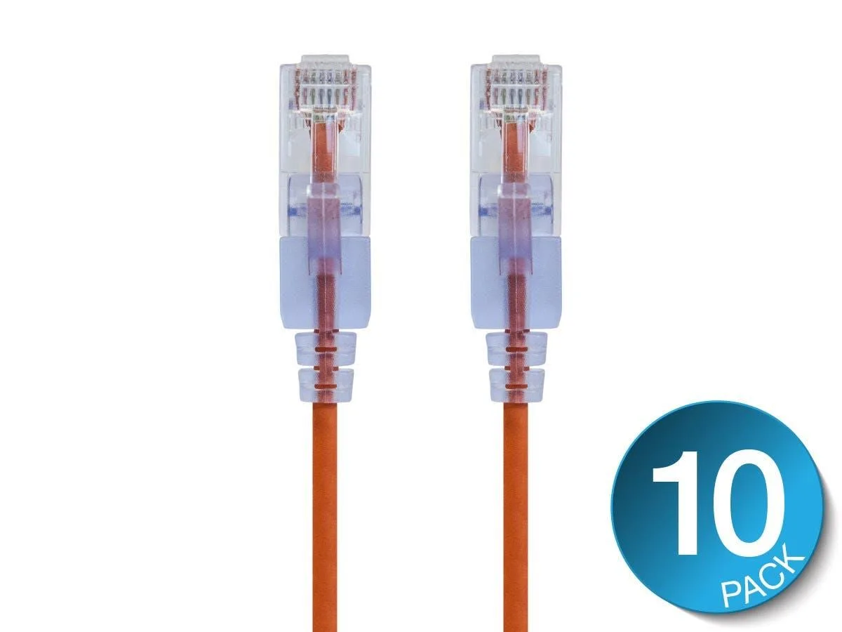 Monoprice Inc. Monoprice Inc. 16321 10-pack Cat6A patch cable 3 ft orange — product photo