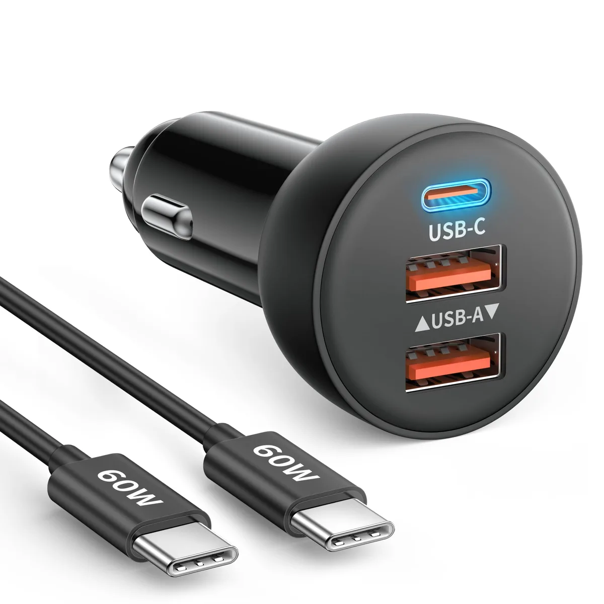 No Sew No Sew 70W 3-Port USB-C Car Charger 36W/17W/17W with 60W Cable — product photo
