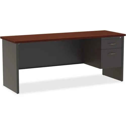 Lorell Lorell 79162 Right Pedestal Credenza Desk 24x72 Mahogany — product photo