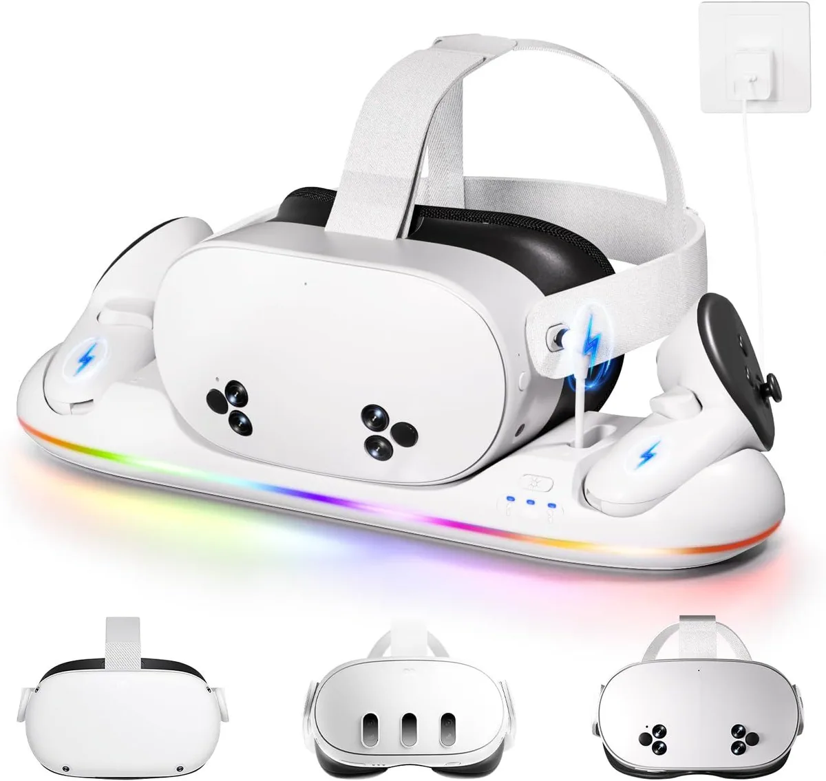 BONAEVER BONAEVER Charging Dock for Meta Quest 3S/3/2 White with 20W Adapter — product photo