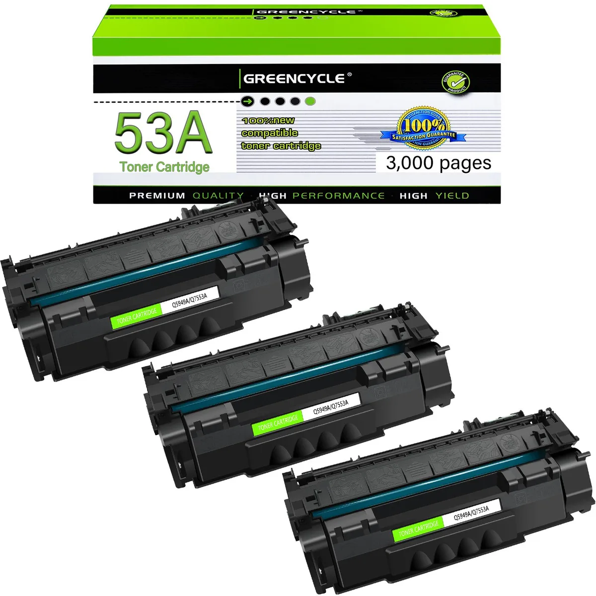 GREENCYCLE GREENCYCLE Q7553A toner cartridge 3 pack black 3000 pages — product photo