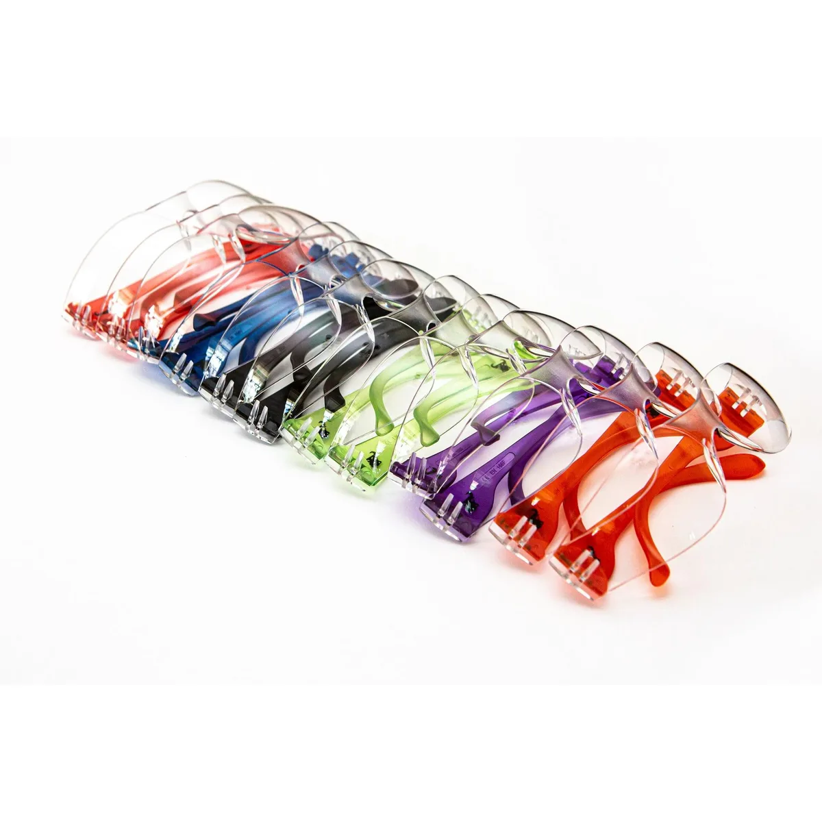 G &amp; F Products G &amp; F Products Safety Glasses 99% UV Protection Clear Lens Multicolour 6 or 12 Pack — product photo