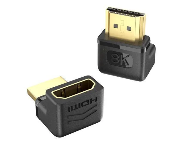 Manw Manw 8K HDMI 2.1 Male to Female Right Angle Adapter 270° 2 Pack — product photo