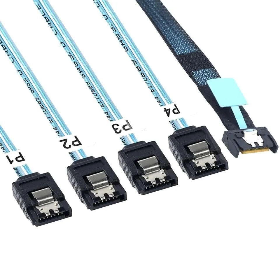 Vszerda Vszerda SFF-8654 38P MCIO 4i to 4X SATA Female Extender Cable 100CM — product photo