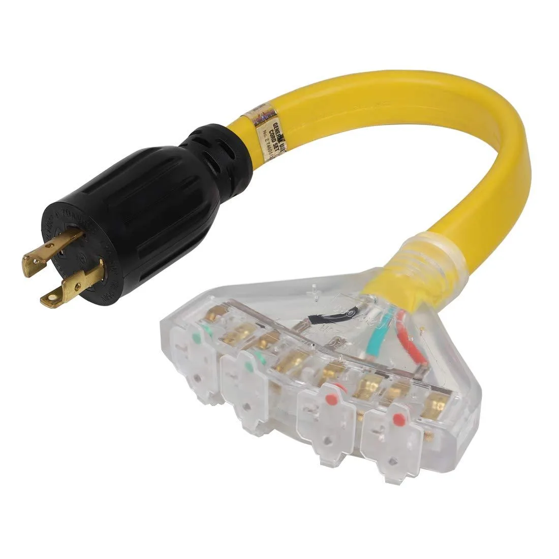LORDWORLD LORDWORLD L14-30P to 4×5-20R Adapter Cable 1.5FT 10AWG Yellow — product photo