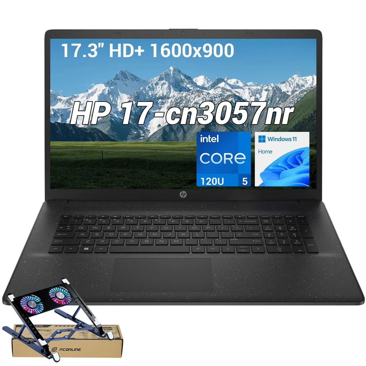 HP HP 17.3" HD+ laptop Intel Core 5 120U 32GB 2TB SSD Black with PCO cooler — product photo