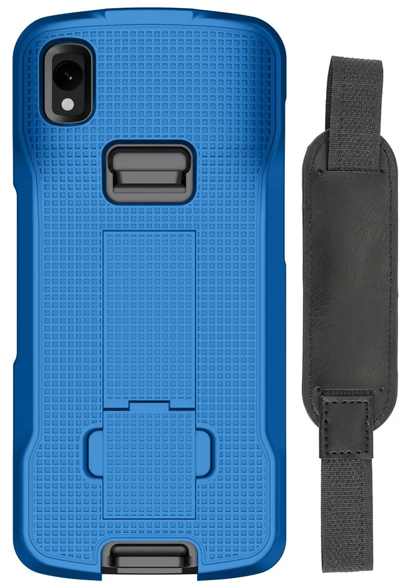 Nakedcellphone Nakedcellphone Blue Kickstand Case + Hand Strap Zebra TC22 TC27 — product photo