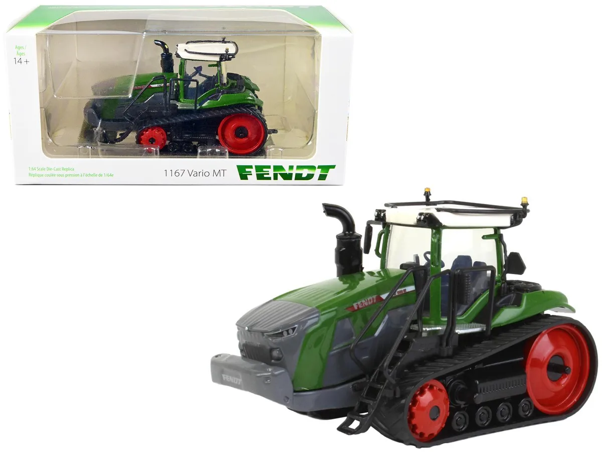 SpecCast Collectibles SpecCast Collectibles Fendt 1167 Vario MT Track Type Tractor 1/64 Diecast Green White Top — product photo