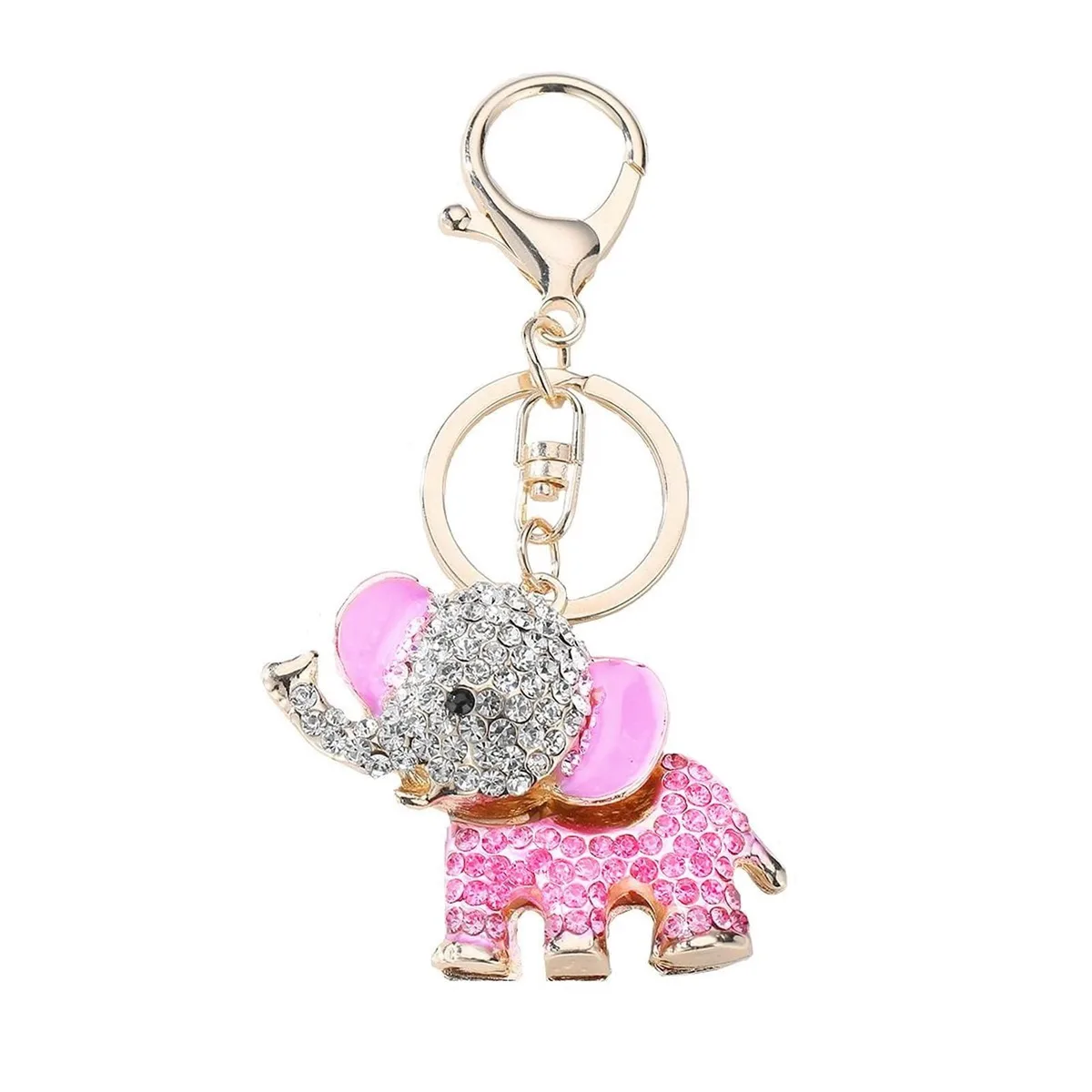  Viator Gear Crystal Keychain Charm Pink Elephant Black — product photo
